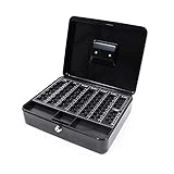 Herausnehmbarer Euro-Münzeinsatz mit 8 Fächern für 1 Cent - 2 Euro Münzen und praktischer Additionsskala