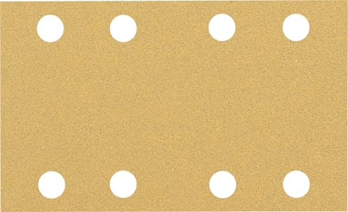 Bosch 50x EXPERT C470 Schleifpapier mit 8 Löchern (für Farbe auf Holz, Hartholz, Ø 80x133 mm, Körnung 80, Professional Zubehör Schwingschleifer)
