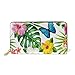 Produktbild Gigijy Portemonnaie mit tropischen Blumen, Palmblättern, Schmetterling, mehrere Kreditkartenfächer, Tasche für Frauen, echtes Leder, mit Reißverschluss