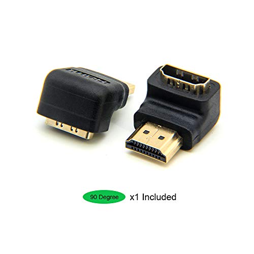 アドワィツ HDMI ケーブル 接続 変換 2タイプ HDMI アダプタ 90°+270° L型 上+下 延長コネクター 4KフルHD テレビ/DVD/モニター ブラック