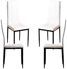Regalos Miguel - Packs Sillas Comedor - Pack 4 Sillas LAN Polipiel - Blanco