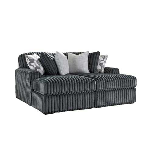 Image of Signature Design by Ashley 2-Piece Super Chaise Sectional Sofa, Gunmetal