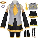 Kolegrial ‌Akita Neru Disfraz Mujer Cosplay Virtual Idol Akita Neru Completo JK Uniforme Set con Accesorios para Carnaval Halloween Fiesta Mascarada Fancy Anime Juegos de rol Traje