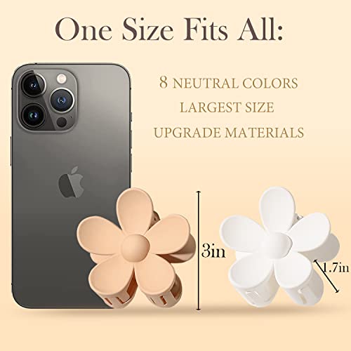 Grampos de cabelo de flores, clipes de garra de cabelo grande, 8 peças, clipes de cabelo de margarid