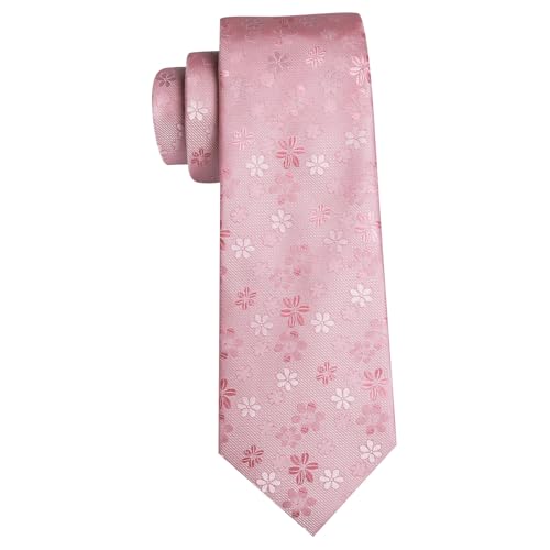 Image of Barry.Wang Men Tie Set Floral Paisley Silk Necktie Pocket Square Cufflinks Formal Wedding Party Business