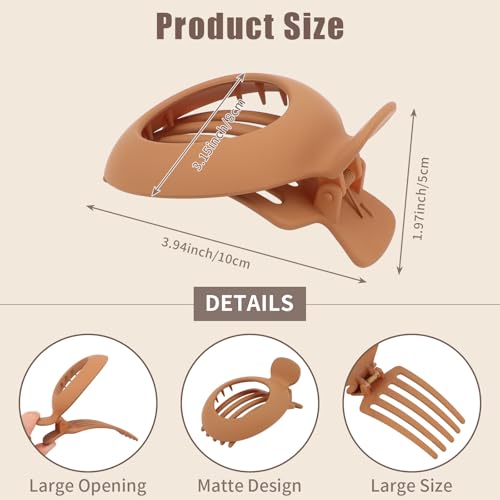 Pinzas planas para cabello, pack de 6, mate antideslizante miniatura 2