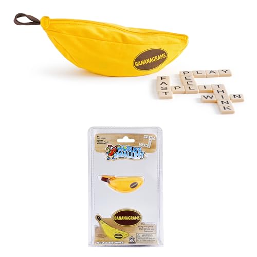 Bananagrams Classic World's Smallest Bundle. Fun Word Game Set for All Ages. Portable Fast-Paced Word Play for Families & Friends. Perfect for Game Nights, Travel, and Fun!