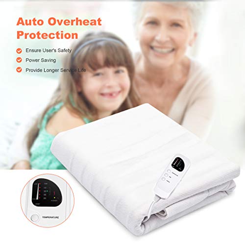 Image of Giantex Electric Heated Mattress Pad, Standard Massage Table Warmer, Spa Table Heated Bed Pad with Digital Timer and 5 Heat Settings,Overheat Protection, Machine Washable Electric Mattress Pad