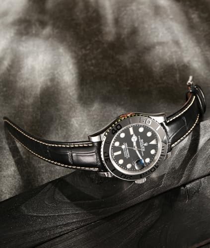 REZERO Leather Watch Band Quick Release Watch Strap, Luxury Italian Replacement Leather Watch Bands Embossed Alligator Grain-19mm 20mm 21mm 22mm