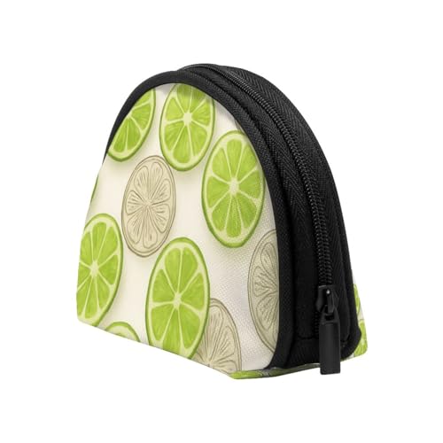 Portable Coin Purse Lime Slice Pattern Mini Zippered Money Pouch Card Holder4