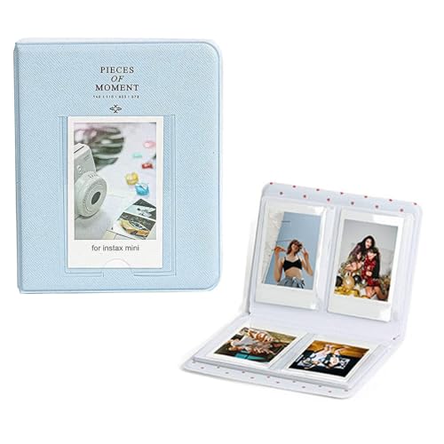 Image of ZENKO 64 Pockets Photo Album for Fujifilm Instant Mini 13 /12 /11 /9 /8 /SE /41 /99 /Evo /Liplay Instant Camera /Mini Link Printer, Polaroid Snap Touch Mint Zip Instant Camera Printer- Pastel Blue