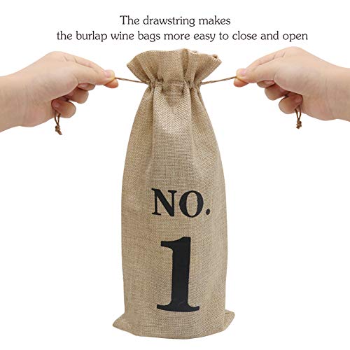 Hrx Package 10Pcs Burlap Wine Bags With Tags For Blind Wine Tasting, Numbered Hessian Cloth Glass Bottle Gift Bags For Christmas Wedding Party Decoration #TOP3