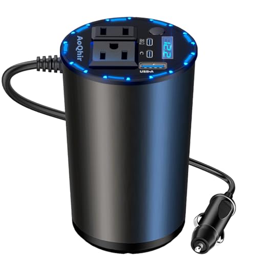 Onduleur de voiture 200W avec charge rapide PD 45W et ventilateur intelligent silencieux