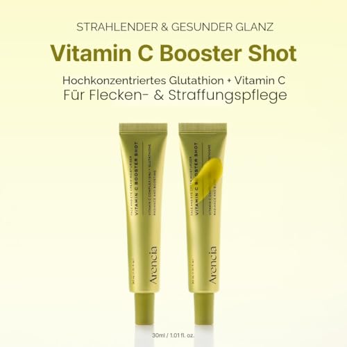 Arencia Vitamin C Booster Shot Serum mit Glutathion, Niacinamid und Vitamin E für strahlende Haut, 29,9 ml
