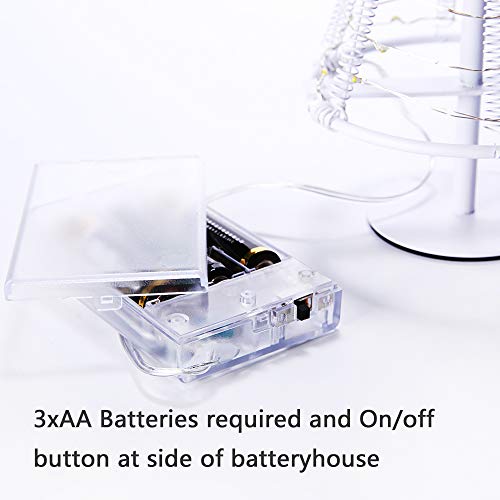 Table Decorative Lights，Lovely Little Tree Lights,Trees With Flat Plate And Battery House Outside For Indoor, 40 Warm White Leds On Copper Wire, 10.2 Inch Tall,White S #TOP4