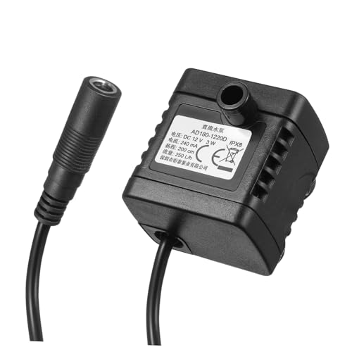 Happyyami Mini Submersible Water Pump H Motor Portable for Aquariums Fountains Hydroponics Low Power Consumption Black