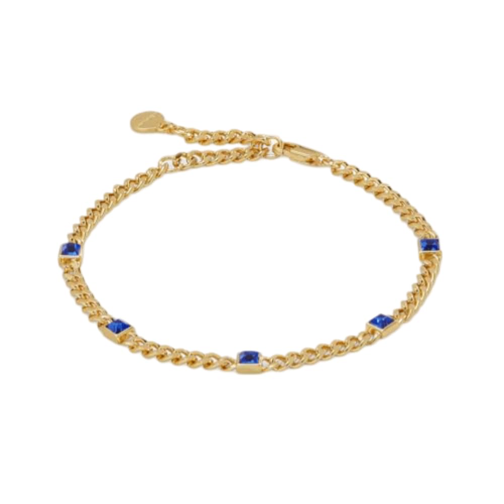 Alex and Ani September Birthstone Sapphire Curb Chain Bracelet