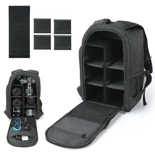 WISHEC MOCHILA PARA CAMARA, CON TRIPODE, ANTIRROBO, IMPERMEABLE