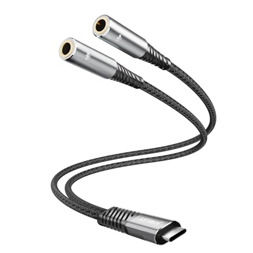 Adaptateur double jack USB C pour écouter de la musique à deux sur smartphone et PC