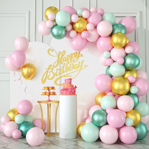 Arch Backdrop Stand Set of 2 With Cover (7.2FT+6FT) Gold Metal Wedding Arch Balloon Stand With Cover for Birthday Party Baby Shower Graduation Ceremony Decoration