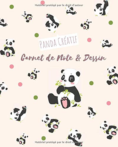 Télécharger Panda Créatif Carnet de Note et Dessin: Kawaii Journal Mignon Cahier de Texte Croquis Doodle | 110 Livre PDF Gratuit