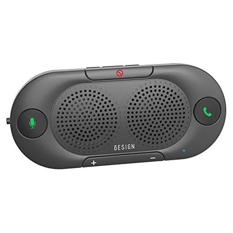 Besign BK06 Bluetooth 5.0 in Car Speakerphone with Visor Clip, Wireless Car Kit for Handsfree Talking, Motion Auto On, Siri Google Assistant Support, Dual 2W Speakers Cover