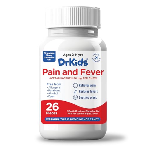 Dr. Kids Childrens Pain & Fever Gummy Bite Pineapple Flavor 26 Count