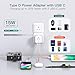 2 Pack US to India Plug Adapter, Type D Travel Adapter with 3 Outlets 3 USB Charger (2 USB C Ports), India Power Adapter Converter for USA to India, Bangladesh, Maldives, Pakistan, Nepal, Sudan
