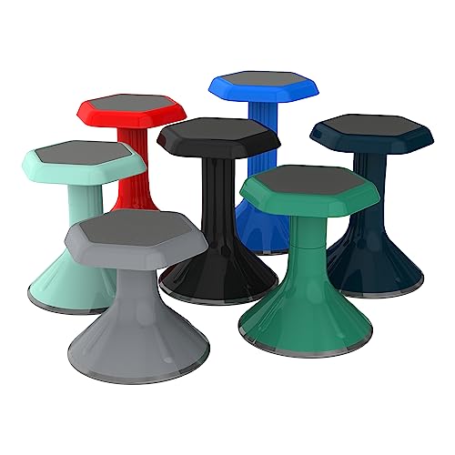 Image of Learniture Backless Active Learning Stool for Preschool Classrooms, Active Learning Wobble Chair with Rocking Motion, 12 inch H, Graphite