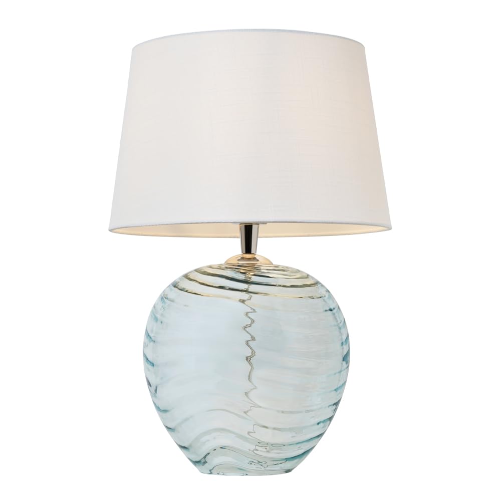 LITECRAFT Nina Ripple Blue Tinted Glass Lamp or Shade - (Table Lamp)