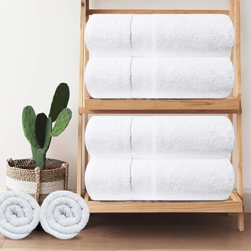 White Classic 8541798893 Wealuxe White Bath Towels 24X50 Inch thumb #5