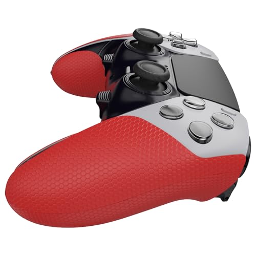 Image of Playvital Grip Sticker for PS5 Edge Wireless Controller, Non-Slip Sweat-Absorbing Professional Textured Rubber Pads Grip Pad Plating for ps5 Edge Controller (Red)