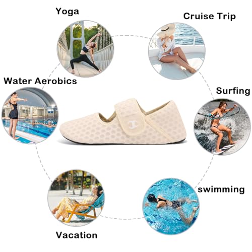 Image of Water Shoes for Women Men Barefoot Beach Swim Aqua Socks Summer Wide Slides Sandals Quick Dry Pool River Sea Sock Shoes