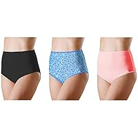Pepperika Women's (Size 5XL) High Waist Cotton Stretchable Brief Underwear Full Coverage Maternity Pregnancy C-Section After Delivery Plus Size Panties (Pack Of 3) (Prints and Colours May Vary)