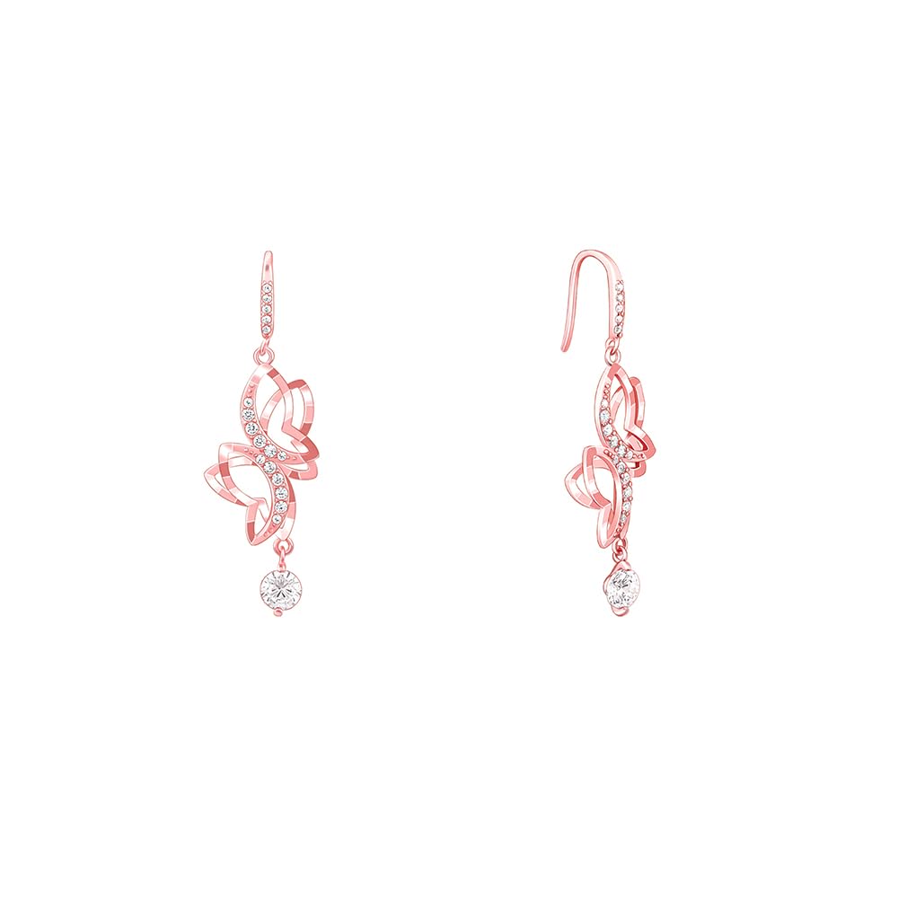 925 Silver Rose Gold Plated Shining Butterfly Earrings Pendant with Link Chain | Gifts for Women & Girls-image-46