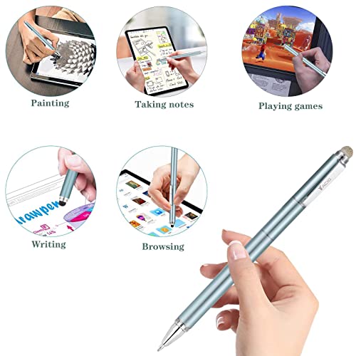 Image of Capacitive Stylus Pen, 4-in-1 High Sensitivity and Precision Touch Screen Stylus Clear Disc Tip,Black Rubber Tip &Mesh Fiber Tip Compatible with Universal Touch Screen Device (Ice Blue)