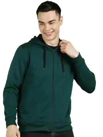 Alan Jones Clothing Men’s Solid Zipper Hooded Sweatshirt | Ribbed Hem, Lined Hood, Side Pockets, Durable Zip | Multiple Colors