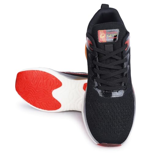 Image of Lancer Mens PLATINUM-41BLK-RED Black Running Shoe, 6