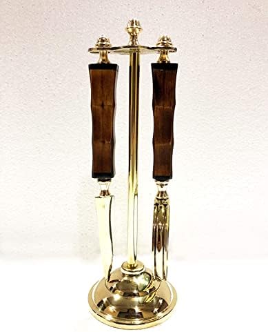 Marine Nautical Store Decorative Brass Magnifying Glass & Letter Opener on Stand Desk Top - Set of 2