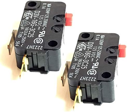 (Pack of 2) Frigidaire Microwave Micro Door Relay Switch 5304440026 and FMV156DCC