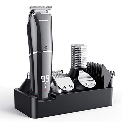 homeasy Elektrische tondeuse voor heren, met 4 opzetkammen, 0,8-15,8 mm, draadloos, voor lang haar