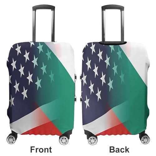 USA Bulgaria Flags Funny Travel Luggage Cover Baggage Suitcase Cover Protector Skins 19-32 Inch3