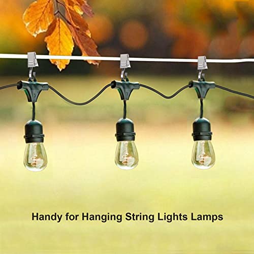 Curtain Clips, 100 Pack Stainless Steel Light Clips for Outside String Lights Party Decor Hanging Photo Camping Tents Arts Crafts Display