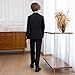 Boys Suits Blazer Jacket Dress Shirt & Pants Vest Bow Tie Pocket Square 6 Piece Tuxedo Set for Kids 1-14 Years