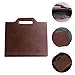 FINISPERSOO Retro Pu Leather Messenger Bag for Men, Portable A4 Document Organizer, Business Travel Briefcase, Fashion Portfolio Laptop Storage Bag in Coffee
