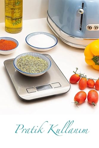 Báscula digital portátil 5 kg gris miniatura 3
