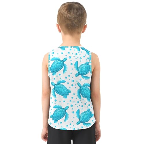 J JOYSAY Turtle Bubble Aquatic Boys Tank Top Sleeveless Muscle Shirts Quick Dry Kids T-Shirts 3-15T3