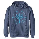 Nintendo Botw Eye Fill Sudadera con Capucha, Azul Marino Heather, X-Large niños Unisex