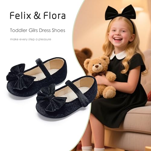 Image of Felix & Flora Toddler Flower Girl Dress Shoes Girl Ballet Flats Party School Shoes Wedding