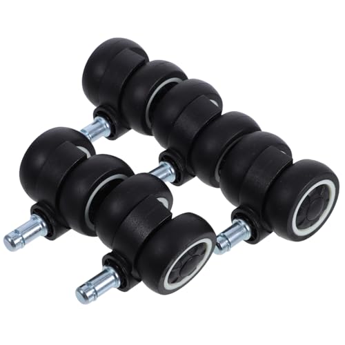 UKCOCO 5 piezas Ruedas para Sillas de Oficina Doble Rueda Silenciosa y Resistente para Parquet y Baldosas de para Muebles y Sillas de Escritorio